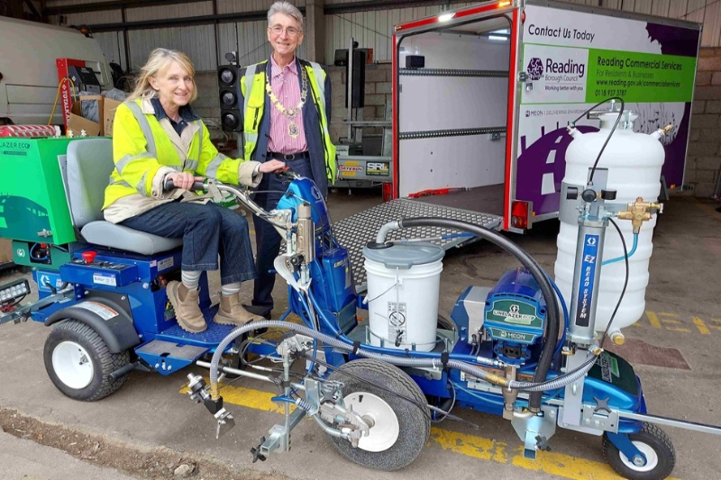 Reading adds to EV fleet with road line marking machine image