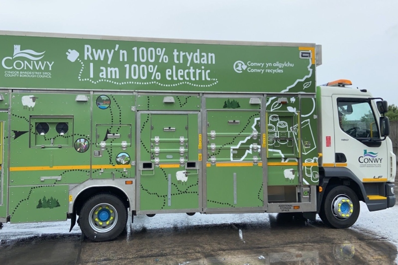 Conwy gets Wales' first electric recycling truck image