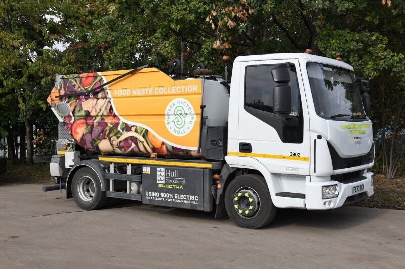 Hull launches first 100% electric food-waste collection truck image