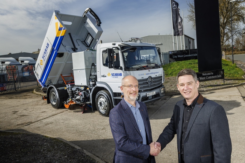 City West Commercials and Scarab team up to create Atego sweeper image