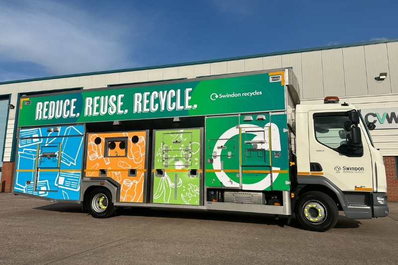 Swindon’s new recycling fleet wrapped ready for Christmas image